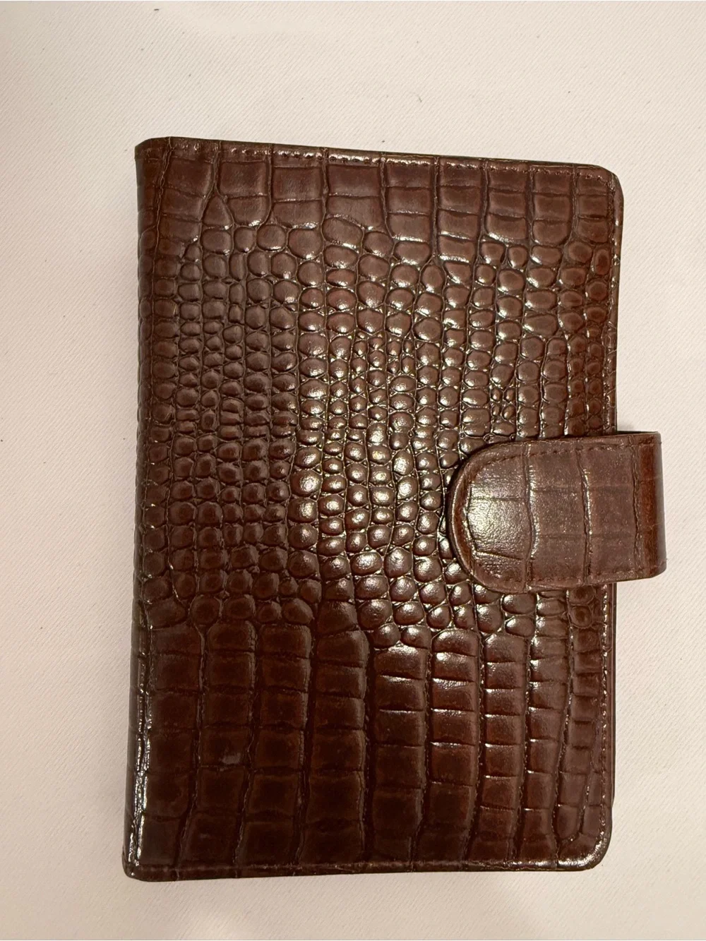 Buxton Vintage Brown Croc-Embossed Leather passport wallet travel Organizer